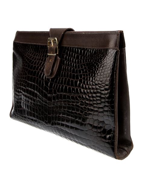 fendi mini clutch|Fendi crocodile vintage clutch.